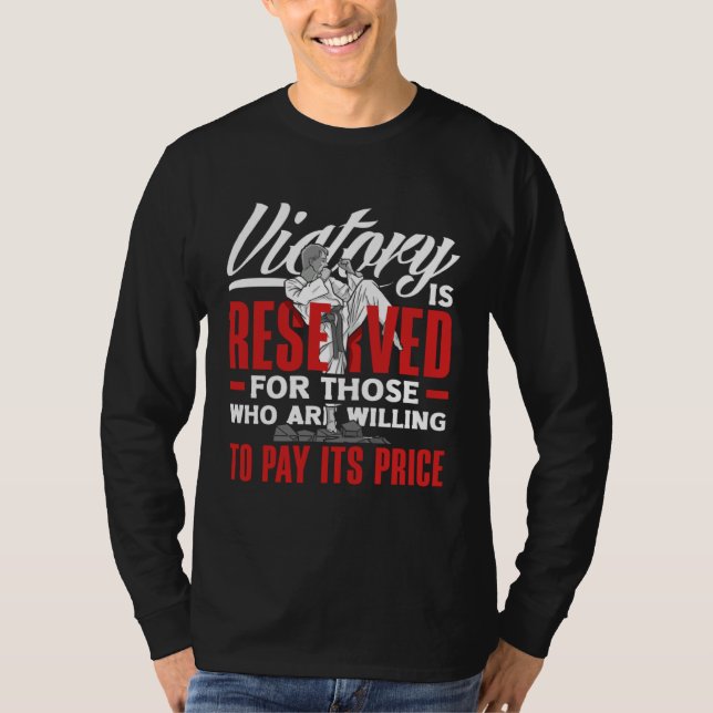 T-shirt Victory Is Reserved Aikido Karate Jiu Jitsu (Devant)