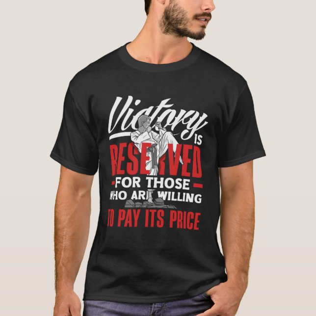 T-shirt Victory Is Reserved Aikido Karate Jiu Jitsu (Devant)