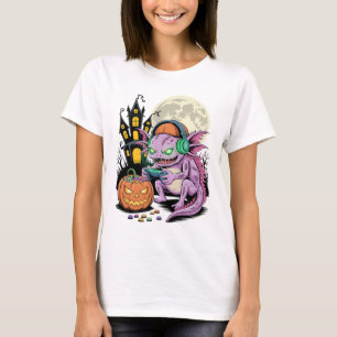 T-shirt Vidéo de Château Hanté de Joueur de Axolotl Zombie