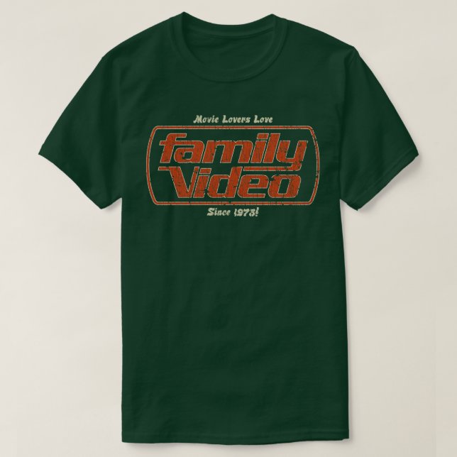 T-shirt Vidéo de location de films amoureux de la famille  (Design devant)