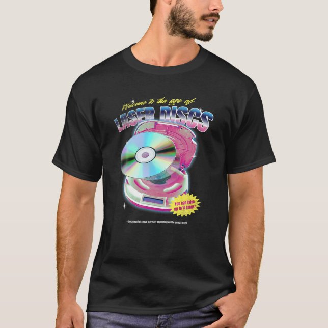 T-shirt Vidéo de nuit LaserDisc Vidéo de nuit 80s 90s Tech (Devant)