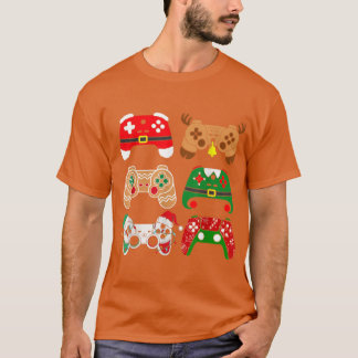 T-shirt Video Game Controller Christmas Santa Hat Boys Kid