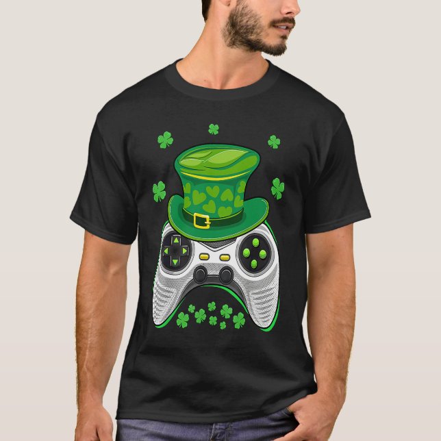 T-shirt Video Game Controller Irish Gamer Boys St Patricks (Devant)