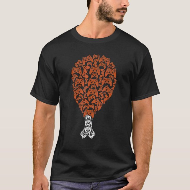 T-shirt Video-Game Controller Turkey Leg Thanksgiving Gami (Devant)