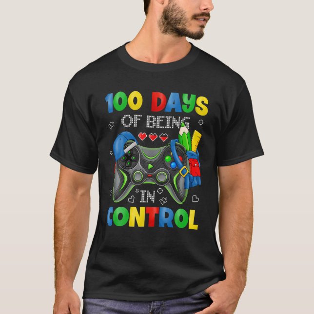 T-shirt Video Gamer 100 Days Of School Video Game Controll (Devant)