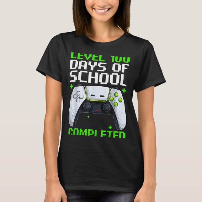 T-shirt Video Gamer Student 100th Day Teacher 100 Days Of  (Devant)