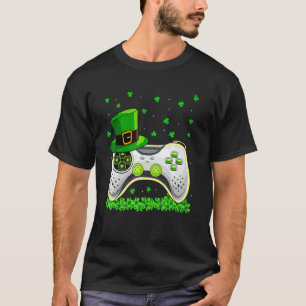 T-shirt Vidéo Jeu Lover Casquette Shamrock irlandais St Pa