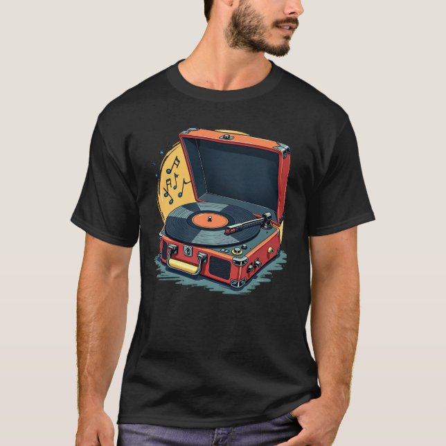 T-shirt Vidéos du lecteur de vinyle rétro (Devant)