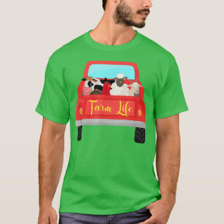 T-shirt Vie agricole amusante Vache poulet chèvre ferme Vi