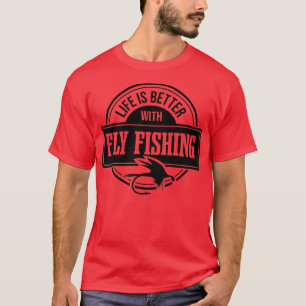 T-shirt Vie Avec Mouche Pêche Truite Nature Pêcheur 