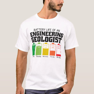 T-shirt Vie De Batterie D'Un Géologue En Ingénierie