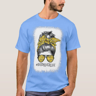 T-shirt Vie de chauffeur de bus Messy Bun Turban