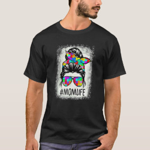 T-shirt Vie de maman échouée soutien de puzzle de chignon