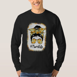 T-shirt Vie de maman tournesol chignon désordonné Fête des