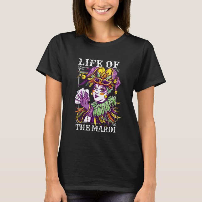 T-shirt Vie De Mardi Mardi Gras Fête Des Perles En Coton (Devant)