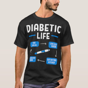 T-shirt Vie diabétique amusante Sensibilisation au diabète