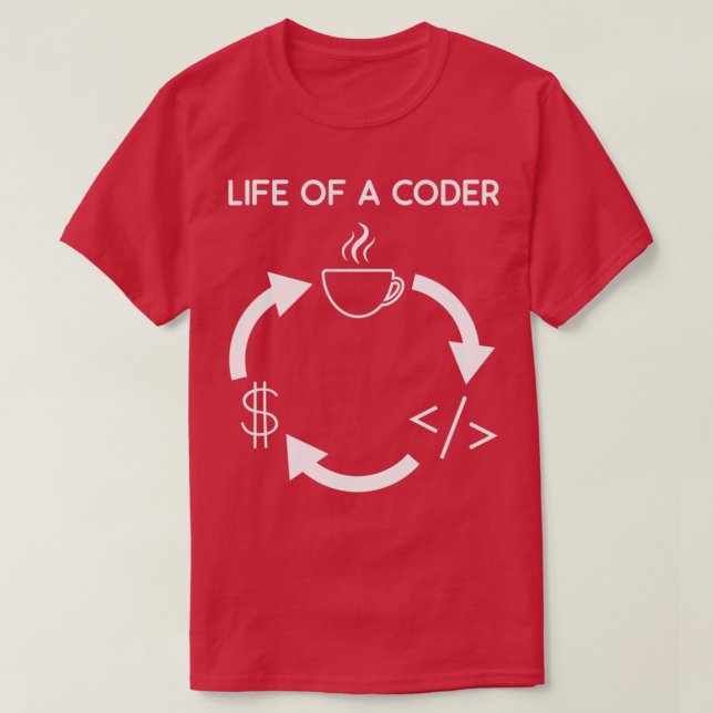 T-shirt Vie d'un programmeur programmeur développeur logic (Design devant)