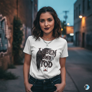 T-shirt 💀 "Vie et Mort" Sablier gothique corbeau