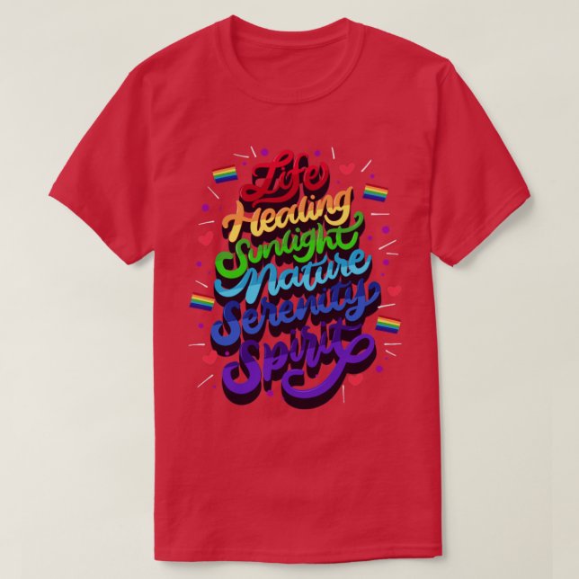 T-shirt Vie Guérison Soleil Nature Sérénité Esprit (Design devant)