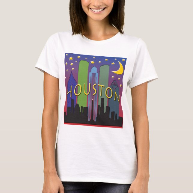 T-shirt Vie nocturne d'horizon de Houston (Devant)