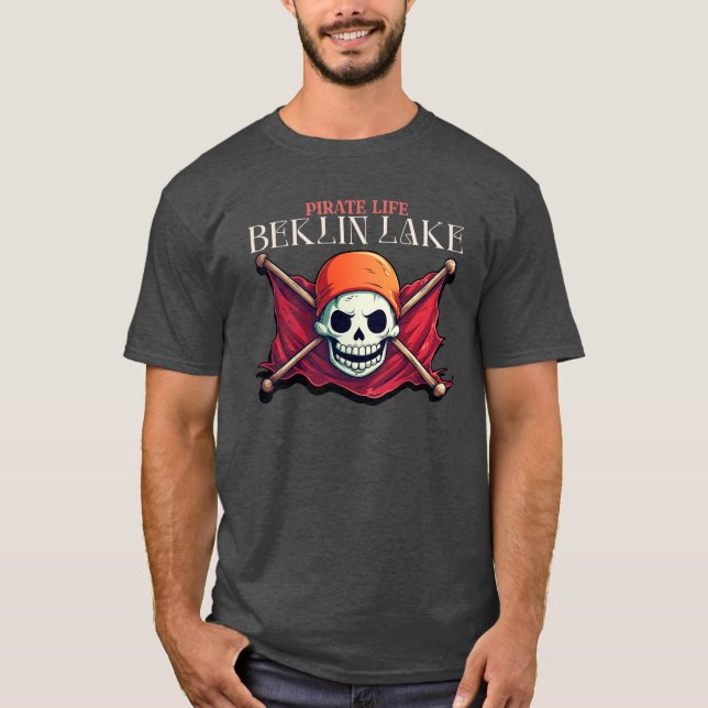 T-shirt Vie pirate, crâne et drapeau (Devant)