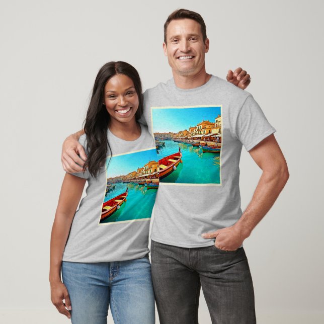 T-shirt Vie portuaire méditerranéenne dynamique (Unisexe)