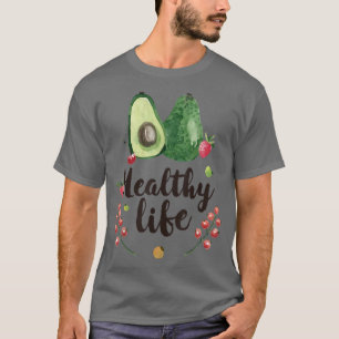 T-shirt Vie saine Vegan Avocado Amateurs Végétarien Farme