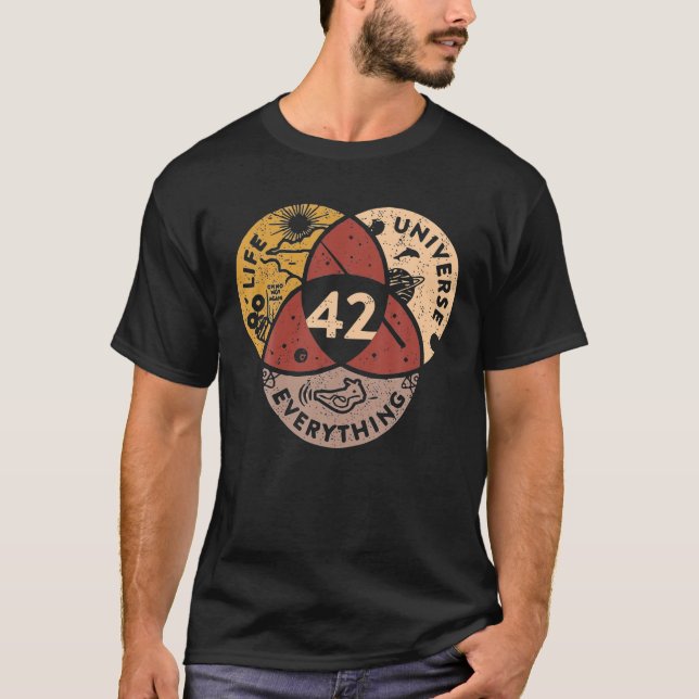 T-shirt Vie Univers Tout 42 Réponse À La Vie T Chemise (Devant)