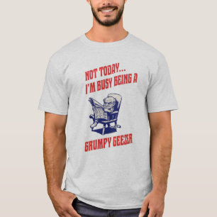 T-shirt Vieil homme grincheux occupé