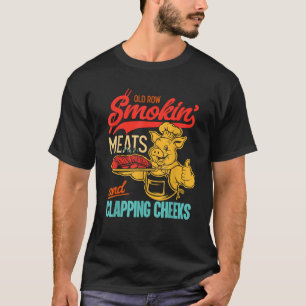 T-shirt Vieil Rangée Fumée Viandes Et Jouer Jouets BBQ