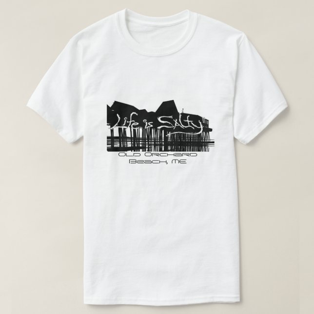T-shirt Vieille chemise customisée de plage/pilier de (Design devant)