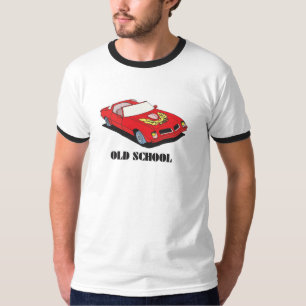 T-shirt Vieille école contre de nouvelles voitures d'éco