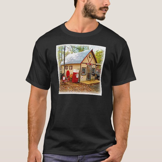 T-shirt Vieille station service vintage (Devant)