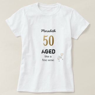 T-shirt Vieilli comme un Grand Vin Âge Personnalisé 50