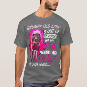 T-shirt Vielle dame grincheuse 9 voix sur 10 dans ma tête 