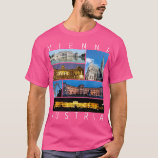 T-shirt Vienne Autriche Souvenir Sites célèbres En Nuit