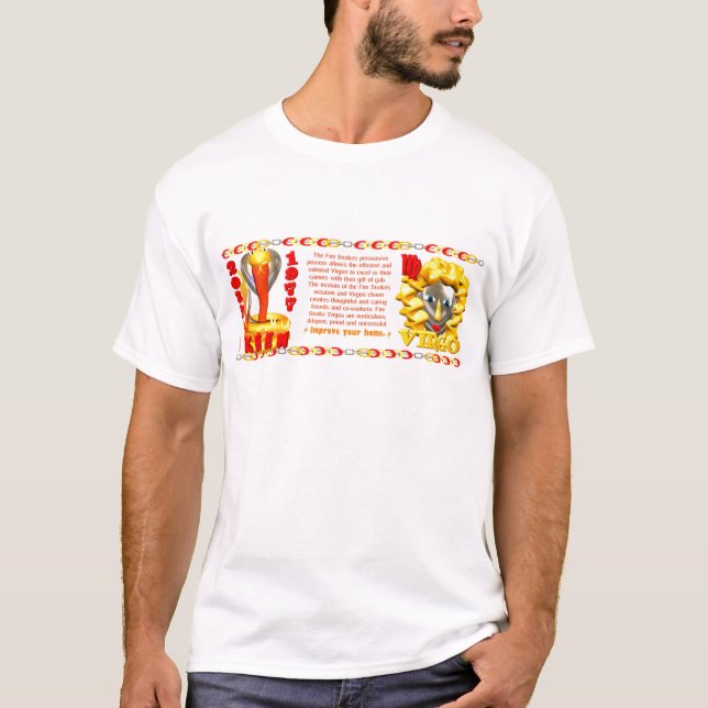 T-shirt Vierge 1977 née par serpent du feu de zodiaque (Devant)
