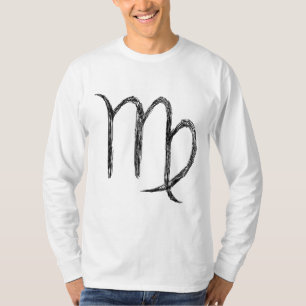 T-shirt Vierge. Signe d'astrologie de zodiaque. Noir