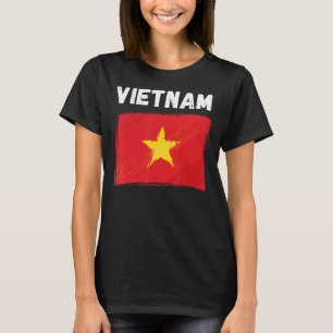 T-shirt Vietnam Flag Holiday Vintage Grunge Vietnamien Fla