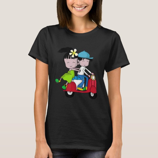 T-shirt Vietnam Thaïlande Scooter Paire cyclable (Devant)