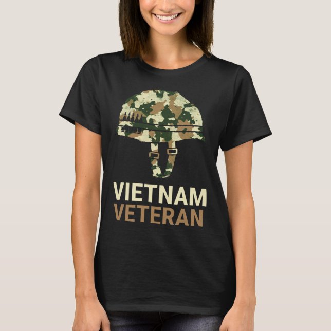 T-shirt Vietnam Veteran Camo Helmet (Devant)