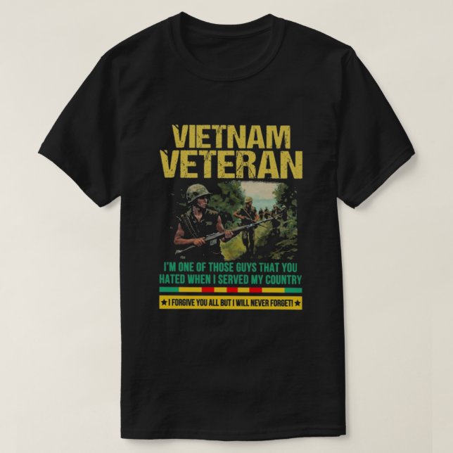T-SHIRT VIETNAM VETERAN JE NE VAIS JAMAIS (Design devant)