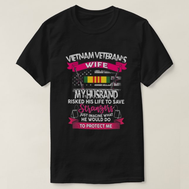 T-SHIRT VIETNAM VETERAN WIFE ROSE (Design devant)