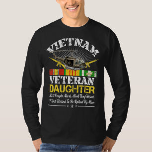 T-shirt Vietnam Vétérinaire Fille Élevée Par Mon Héros Mil