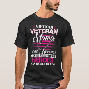 T-shirt Vietnam Vétérinaire Mama Élevé Par Mon Héros Vétér