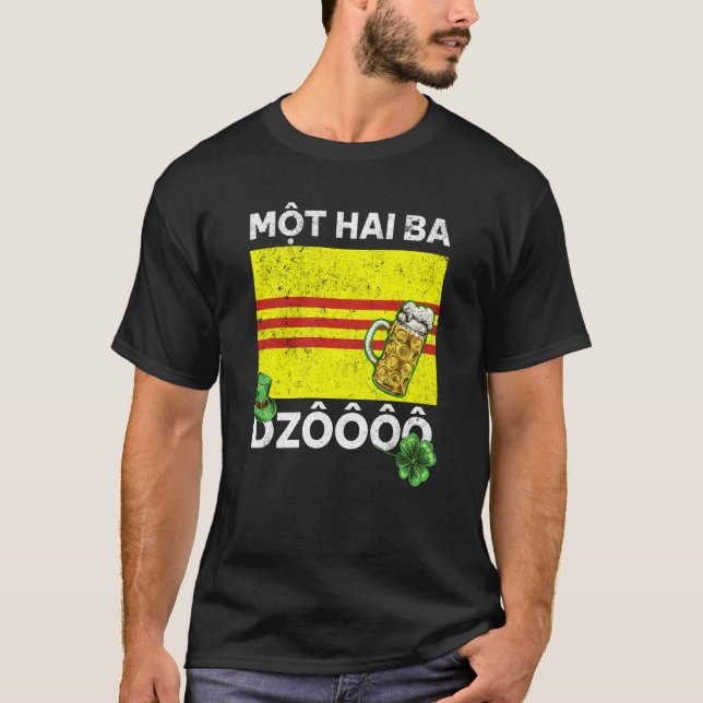 T-shirt Vietnam Viet St Patricks Day Mot Hai Ba Dzo Cheers (Devant)