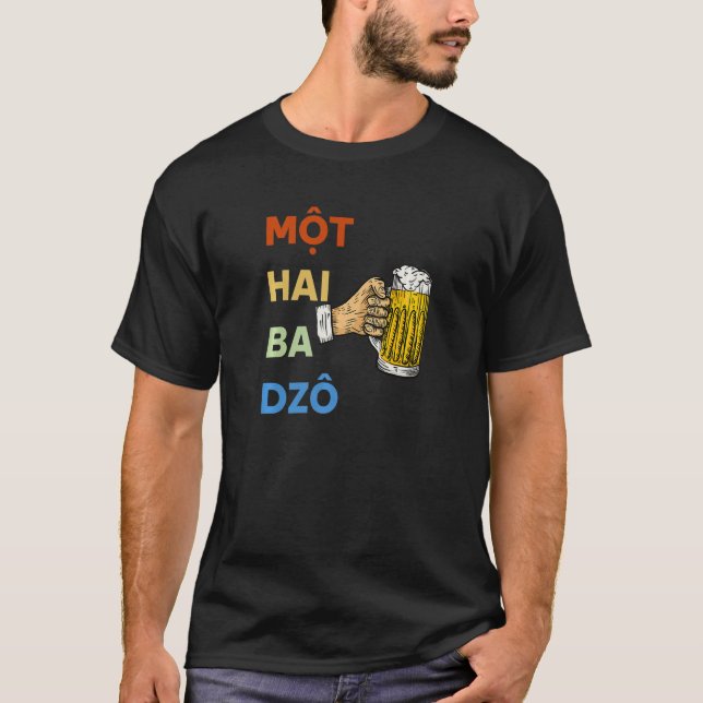 T-shirt Vietnam Vietnamiens Mot Hai Ba Dzo Un Deux Trois (Devant)