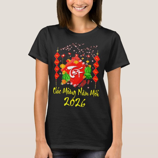 T-shirt Vietnamese Lunar New Year 2026 Tet Viet Chuc Mung  (Devant)