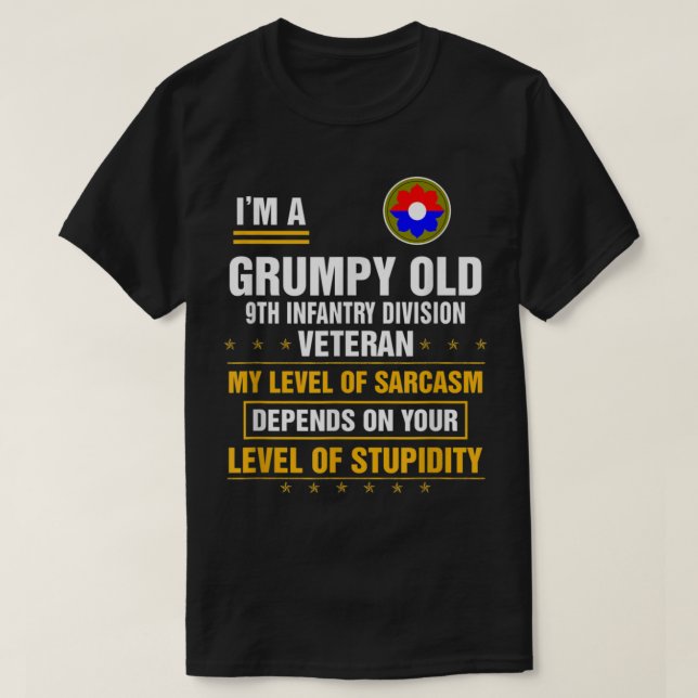 T-shirt Vieux 9 e division d'infanterie Jour des vétérans  (Design devant)