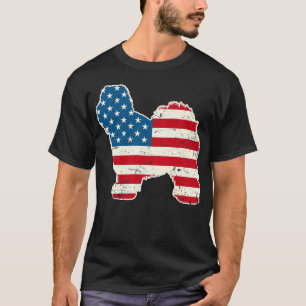T-shirt Vieux anglais Sheepdog 4 juillet américain